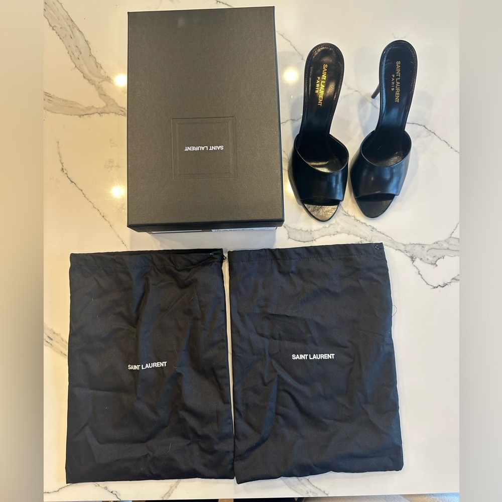 Saint Laurent LA 16 95 Leather Mules size 41 NEW IN BOX - Picture 9 of 12